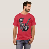 Rock and Roll Skelet speelt Gitaar T-shirt (Voorkant volledig)