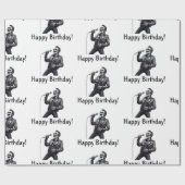 Rock and Roll Skeletons Verjaardagsfeest Cadeaupapier (Vlak)