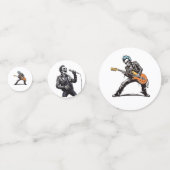 Rock and Roll Skeletons Verjaardagsfeest Confetti (Achterkanten)