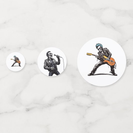 Rock and Roll Skeletons Verjaardagsfeest Confetti (Achterkanten)