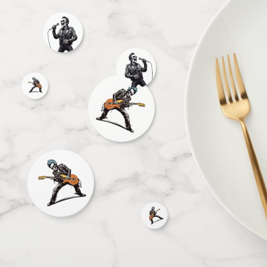 Rock and Roll Skeletons Verjaardagsfeest Confetti (Groep)