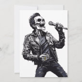 Rock and Roll Skeletons Verjaardagsfeest Kaart (Achterkant)