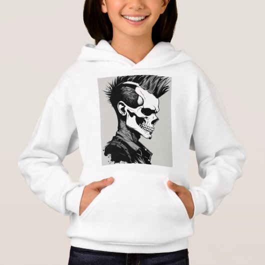 Rock and Roll Skull and Crossbones Band Logo T-Shi (Voorkant)