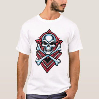 Rock and Roll Skull & Crossbones Tattoo T-shirt De