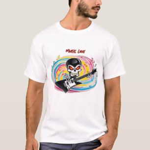 Rock and Roll Skull Gitaar T-shirt