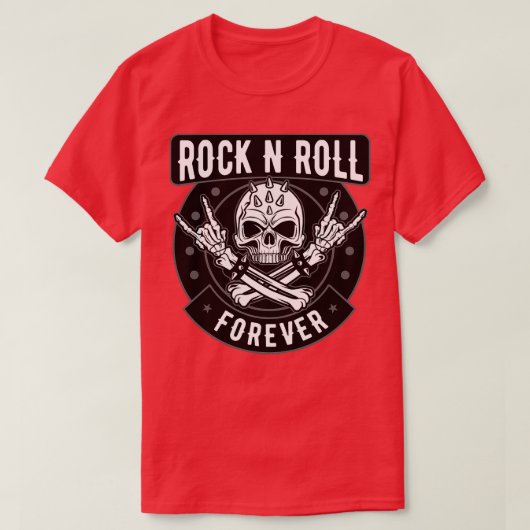 ROCK AND ROLL SKULL T-SHIRT (Design voorkant)