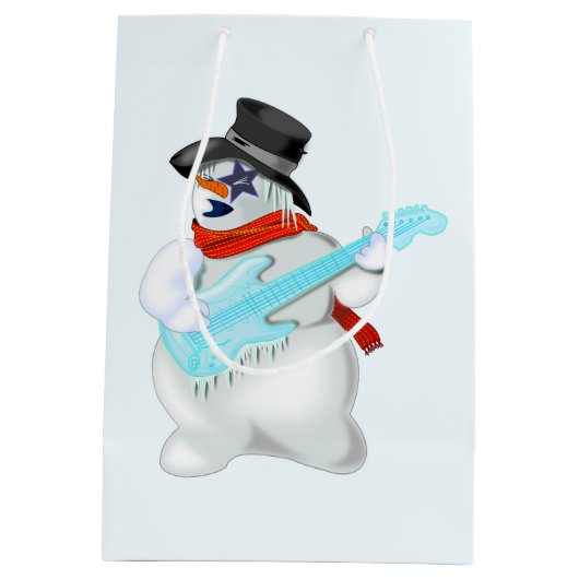 Rock and Roll Sneeuwman Cadeautas (Achterkant)