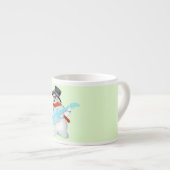 Rock and Roll Snowman Espresso Cup Kop (Voorkant rechts)
