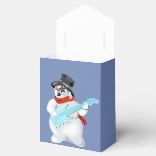 Rock and Roll Snowman Gift Box Bedankdoosjes (Geopend)
