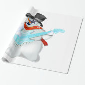 Rock and Roll Snowman inpakpapier (Uitgerold)