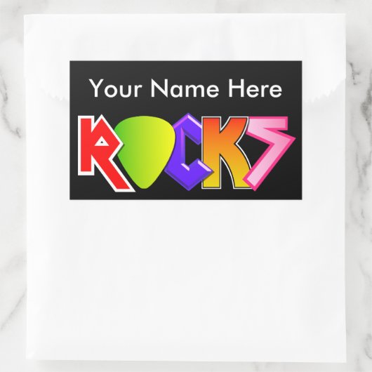  Rock and Roll Sticker (Zwart) (Tas)