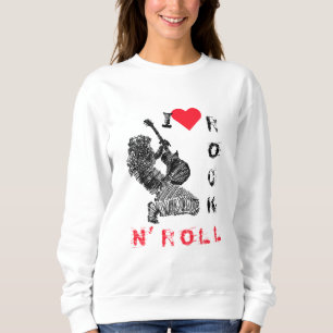 Rock and Roll Sweatshirt Rock Muziek Gitaar Speler