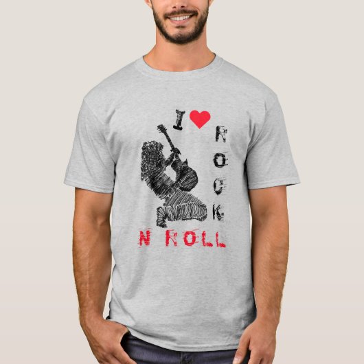 Rock and Roll T-shirt met rockgitarist (Voorkant)