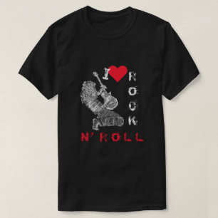 Rock and Roll T-Shirt Rock Muziek Gitaar Speler