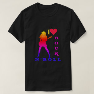 Rock and Roll T-Shirt Rock Muziek Gitarist Meisje