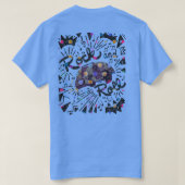 Rock and roll traandruppel camper t-shirt (Design achterkant)