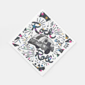 Rock and Roll Travel Trailer Records Muziek Thema Servet (Hoek)