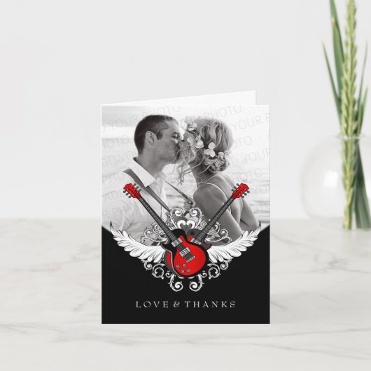 Rock and Roll Trouw Dank Je Bedankkaart (Voorkant)