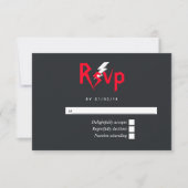 Rock and Roll Trouwmonogram RSVP Kaartje (Voorkant)
