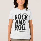 Rock and Roll typografisch logo-ontwerp Tri-Blend Shirt (Voorkant)