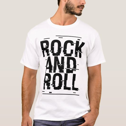 Rock and Roll typographic logo design  T-shirt (Voorkant)