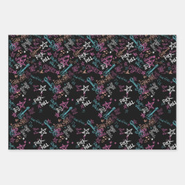 Rock and Roll Verjaardagspapier Inpakpapier Vel