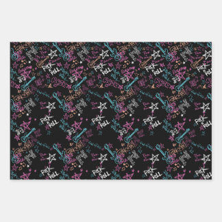 Rock and Roll Verjaardagspapier Inpakpapier Vel