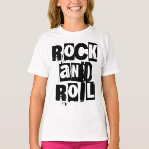 Rock and Roll vet en distressed logo ontwerp T-shirt
