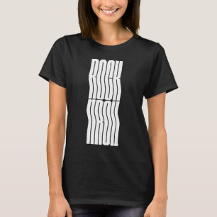 rock and roll vet en golvend logo ontwerp T-shirt