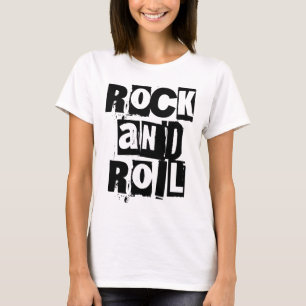 Rock and Roll vet en vervaagd logo ontwerp T-shirt