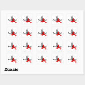 Rock And Roll Vierkante Sticker (Vel)