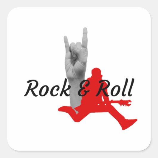 Rock And Roll Vierkante Sticker (Voorkant)