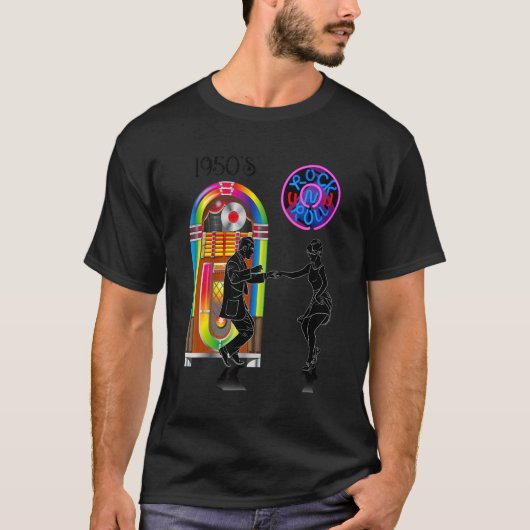 Rock and Roll Vintage Jukebox 1 T-shirt (Voorkant)