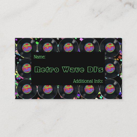 Rock and Roll Vinyl Visitekaartje (Voorkant)