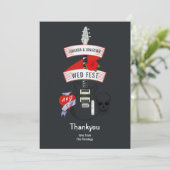 Rock and Roll Wedding Bedankkaart (Staand voorkant)