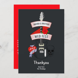 Rock and Roll Wedding Bedankkaart