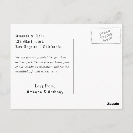 Rock and Roll Wedding Briefkaart (Achterkant)