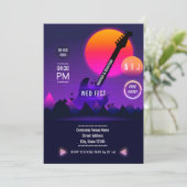 Rock and Roll Wedding Invitation Kaart (Staand voorkant)