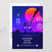 Rock and Roll Wedding Invitation Kaart (Voorkant / Achterkant)