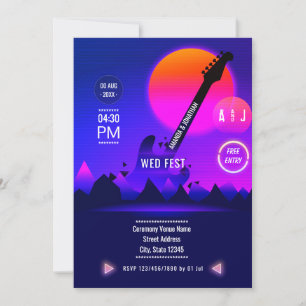 Rock and Roll Wedding Invitation Kaart