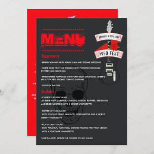 Rock and Roll Wedding Menu