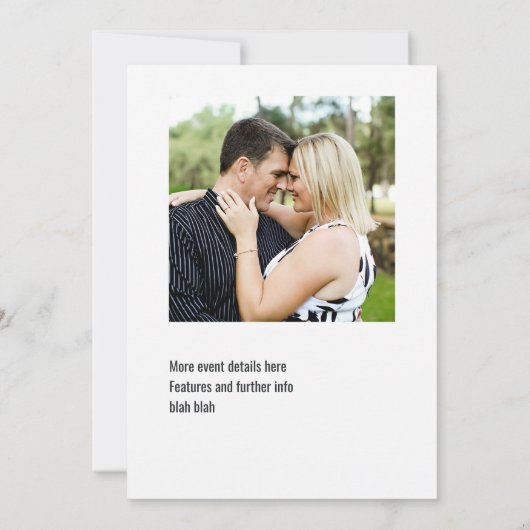 Rock and Roll Wedding Photo Kaart (Achterkant)