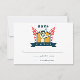 Rock and Roll Wedding RSVP Kaartje