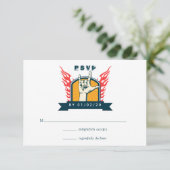 Rock and Roll Wedding RSVP Kaartje (Staand voorkant)