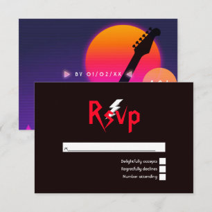 Rock and Roll Wedding RSVP Kaartje