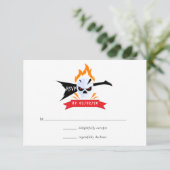 Rock and Roll Wedding RSVP Kaartje (Staand voorkant)