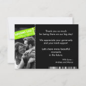 Rock and Roll Wedding Ticket Concert Boarding Pass Bedankkaart (Achterkant)