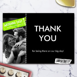 Rock and Roll Wedding Ticket Concert Boarding Pass Bedankkaart