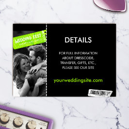 Rock and Roll Wedding Ticket Concert Boarding Pass Informatiekaartje