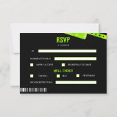 Rock and Roll Wedding Ticket Concert Boarding Pass RSVP Kaartje (Achterkant)